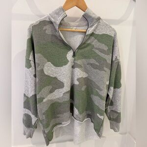 Aerie Camouflage Quarter Zip Sweatshirt